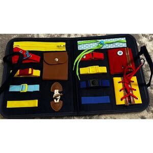 Unbranded Blue Montessori Sensory Life Skills Busy Board  (NWT)